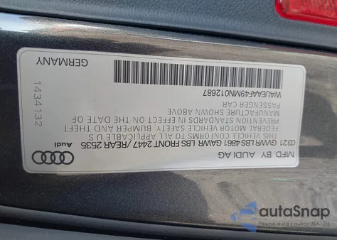 2021 Audi A4 Premium Plus 45 Tfsi S Line Quattro S Tronic из США, поврежденный, VIN WAUEAAF49MN012687